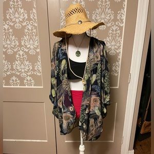 Olrain Women Casual Lightweight Floral Kimono